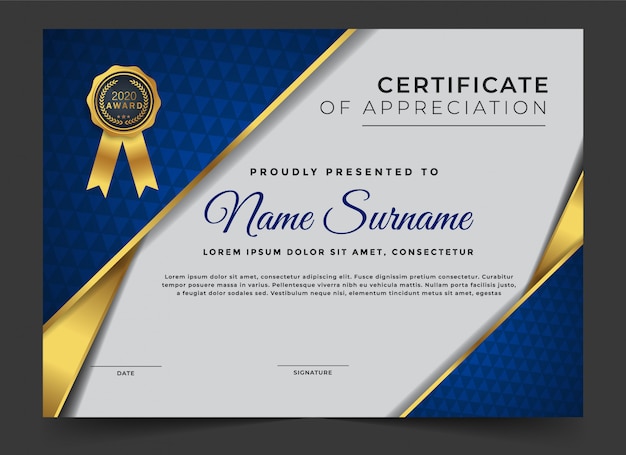 Abstract certificate of appreciation design template