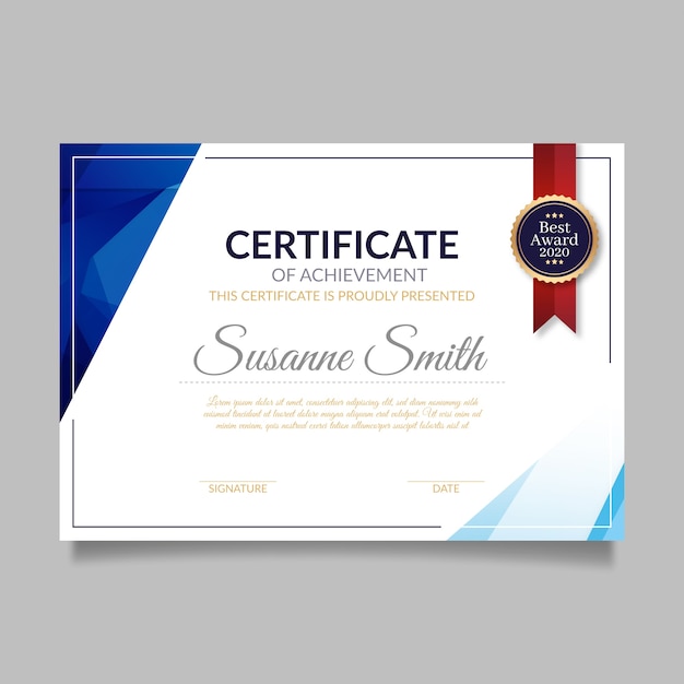 Abstract certificate template