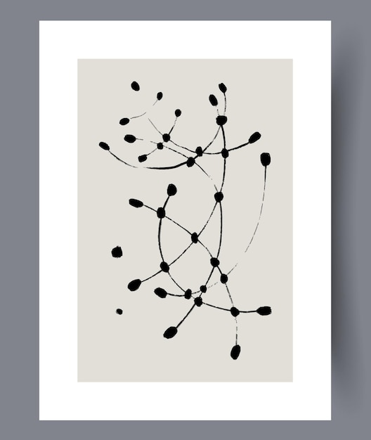 Abstract chaos contemporary sketch wall art print Printable minimal abstract chaos poster