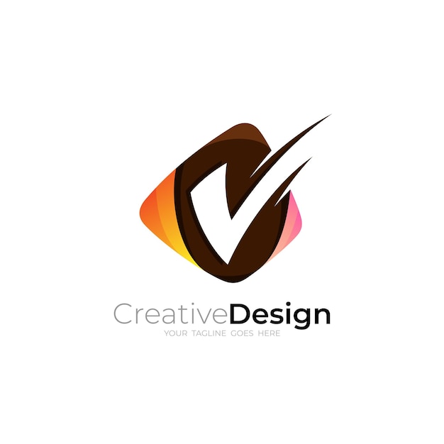 Abstract Check logo with simple design modern logos