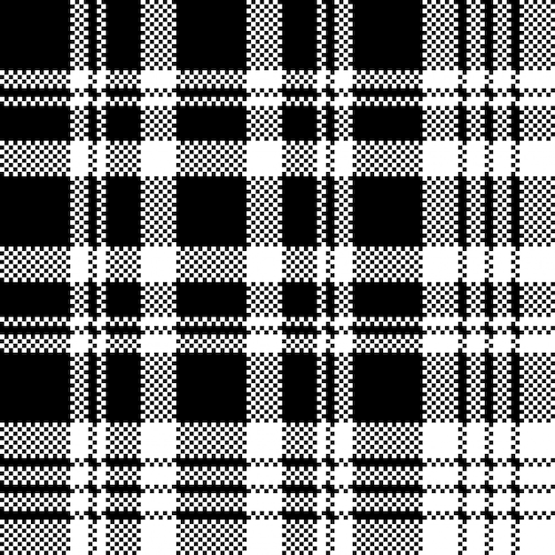 Abstract check pixel seamless pattern black and white