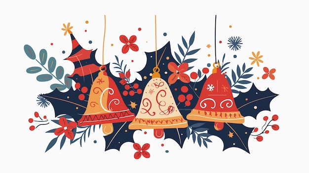 Abstract Christmas Bell Decoration Isolated Vector