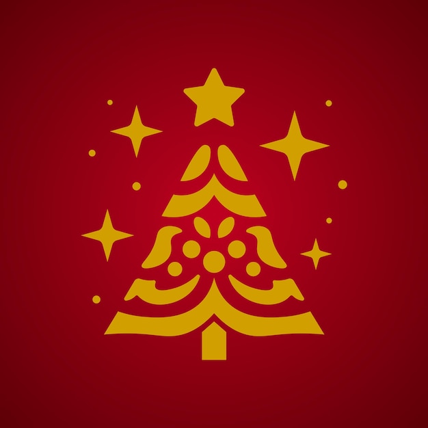 abstract christmas golden tree on gradient background