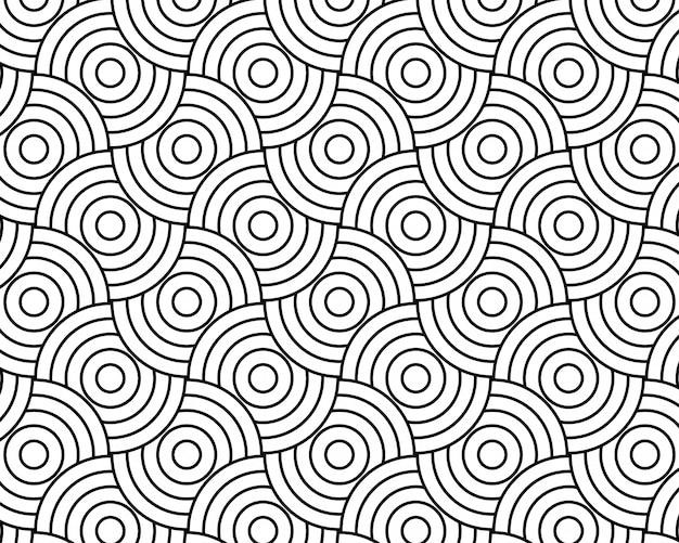 Abstract circle black and white tone vector background