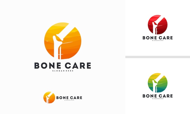 Abstract Circle Bone Care logo designs concept vector, Bone Health Care logo symbol