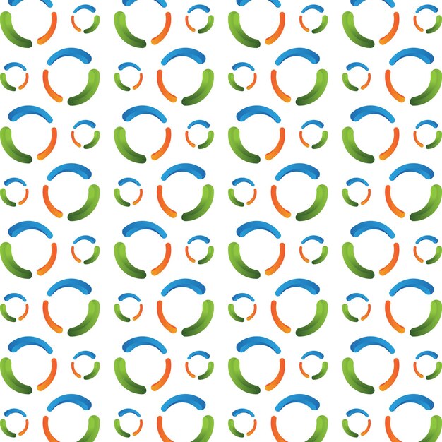 Abstract circle design colorful seamless pattern in white illustration background