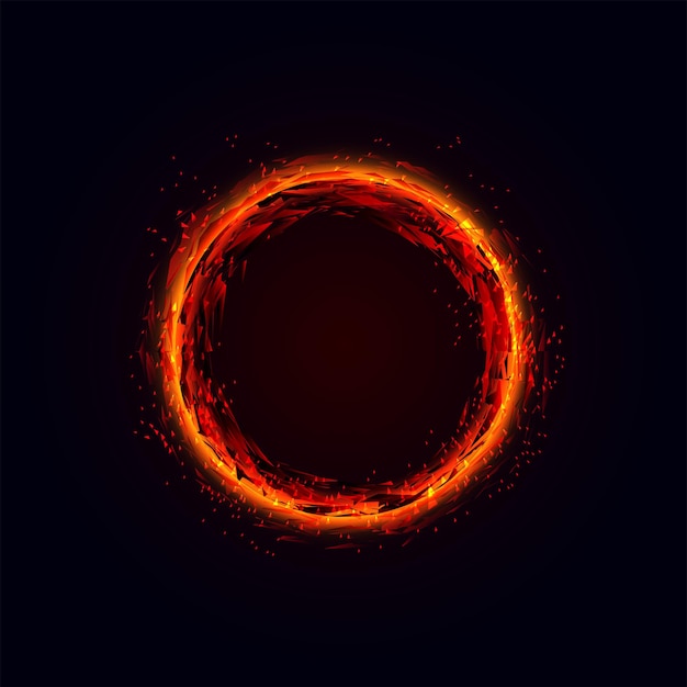 Abstract circle frame with spark particles effect