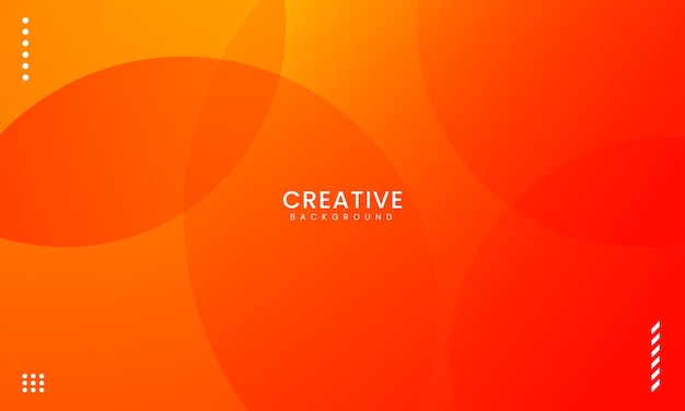 Abstract circle shape orange fluid geometric gradient background