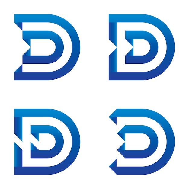 Abstract clean blue letter D design logo template. vector illustration.