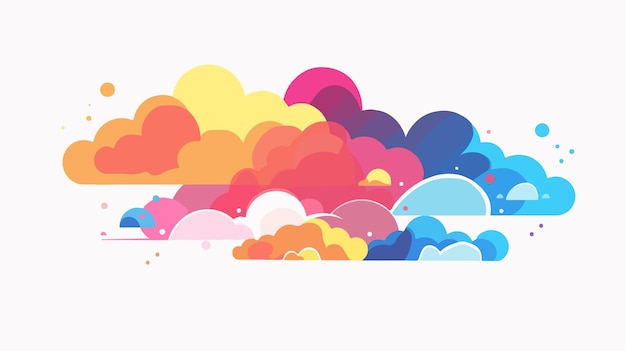 Abstract Cloud Shape Flat Vector Isolated on White Background