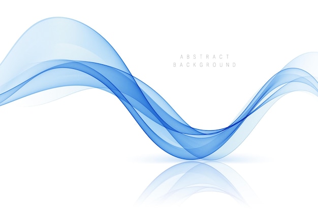 Abstract color blue wave design element on light background. Scientific or technological design