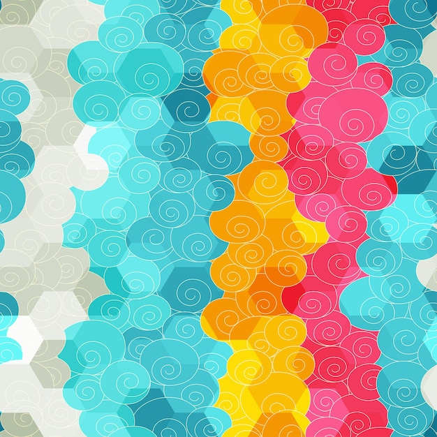 Abstract color circle seamless pattern