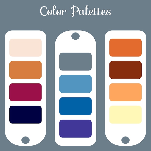 Abstract color palettes set, multi color combination palettes background for ui ux design