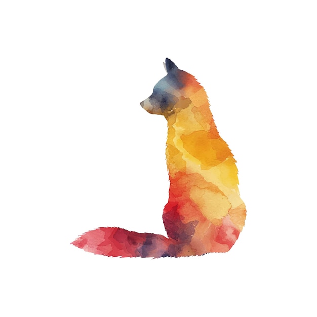 Vector abstract color silhouette of racoon vector illustration in watercolor style