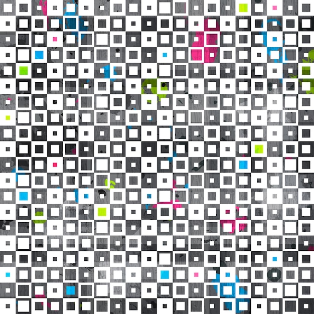 Abstract color squares grunge seamless pattern