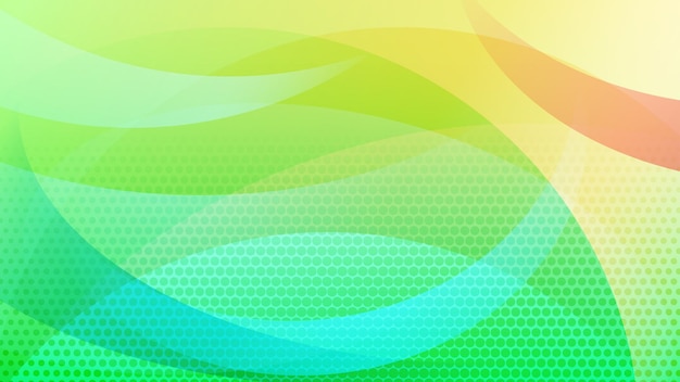 Abstract colored background of curved lines, curves and halftone dots