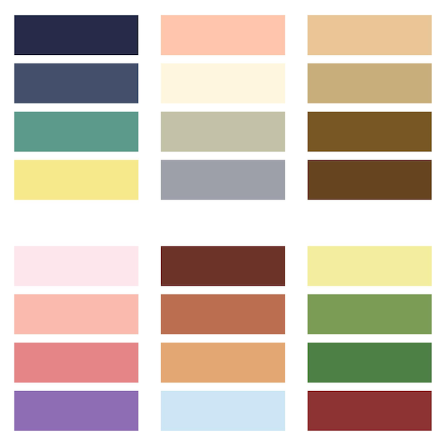 Vector abstract colored palette guide gradient color set