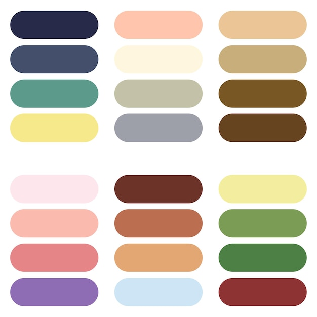 Vector abstract colored palette guide gradient color set