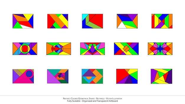 Abstract Colored Rectangle Geometric Shapes Vector Illustration