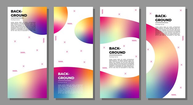 Abstract and colorful background template set copy space for poster, banner, flyer, or brochure