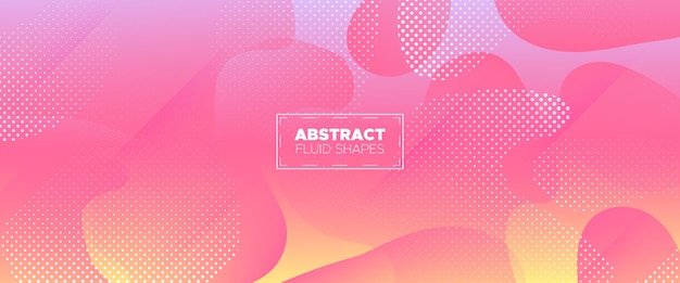 Abstract colorful banner with gradient liquid shapes