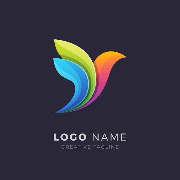 Abstract colorful bird logo