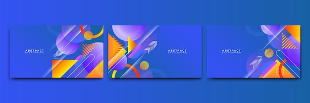 Abstract colorful blue shapes presentation background Gradient dynamic lines background Modern mosaic blue orange Colorful geometric design background