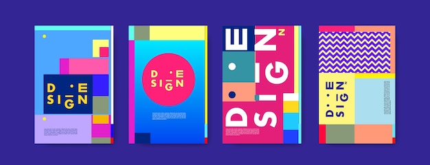 Abstract colorful collage poster design template