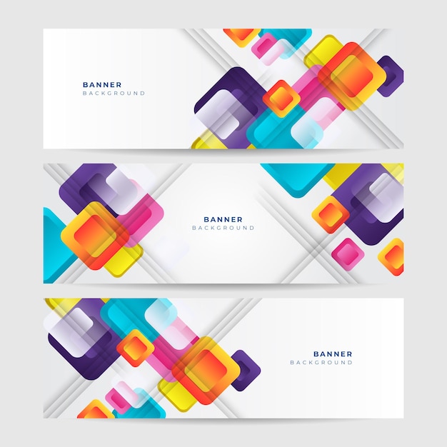 Abstract colorful colourful rounded square banner design template background