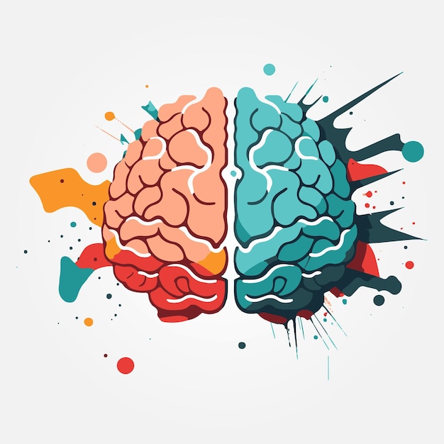 abstract colorful creative brain vector illustration