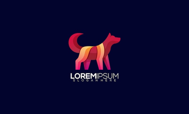 Abstract Colorful Dog Logo vector