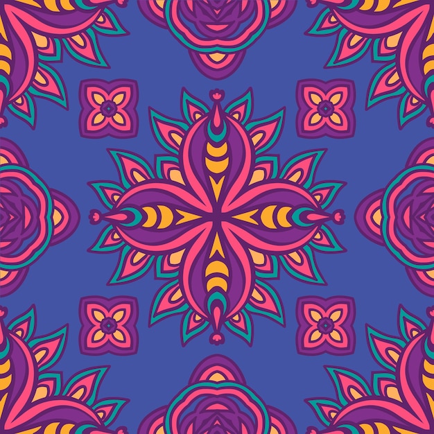 Abstract colorful festive ethnic geometric tribal pattern