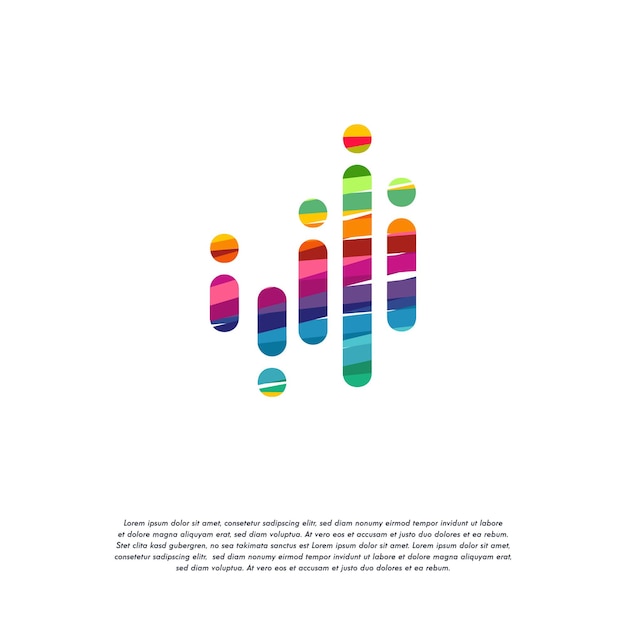 Vector abstract colorful finance logo vector, stats graph logo designs template