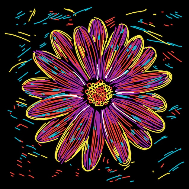 abstract colorful flower illustration