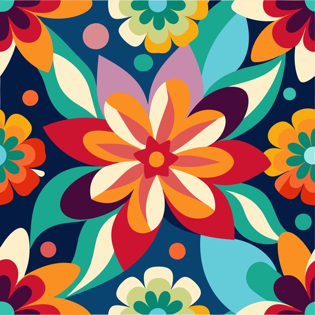 abstract colorful flower seamless pattern vector art and illustration