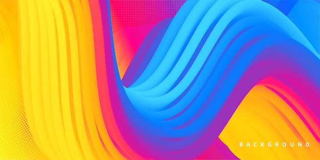 Abstract colorful flowing wave background