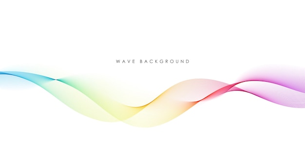 abstract colorful flowing wave lines isolated