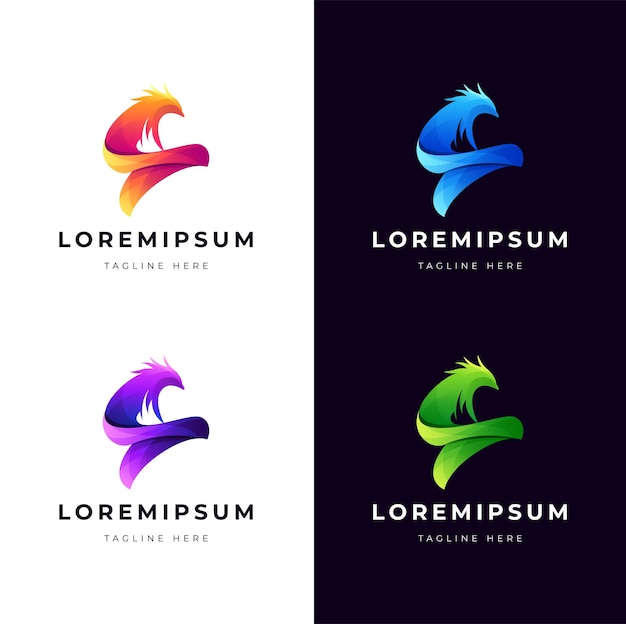 Abstract Colorful Fox logo