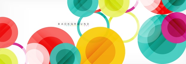 Abstract colorful geometric composition multicolored circle background