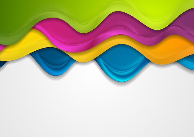 Abstract colorful glossy wavy background