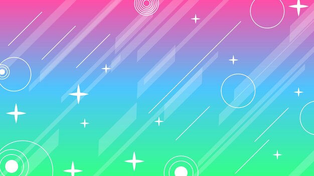 Abstract Colorful Gradient Background With Color Geometric Figures. Different Shapes And White Line