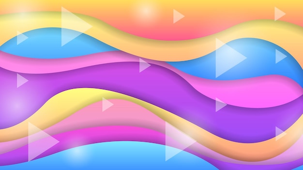 Abstract Colorful Gradient Background With Color Geometric Figures Different Shapes And White Line