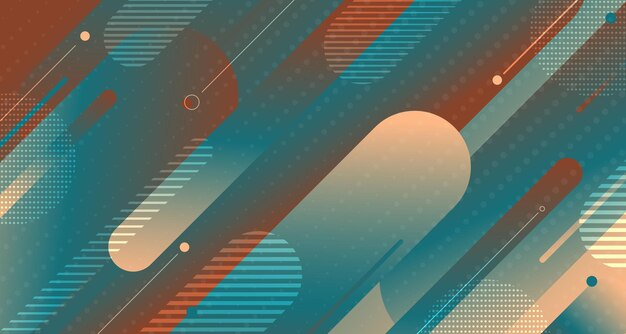 Abstract colorful gradient rounded line elements shape background