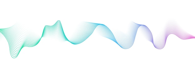 Abstract colorful gradient smooth wave on a white background Dynamic sound wave Design element Vector illustration