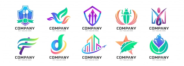 Abstract colorful logo collection