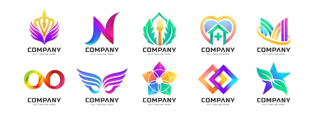 Abstract colorful logo collection