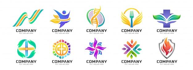 Abstract colorful logo collection