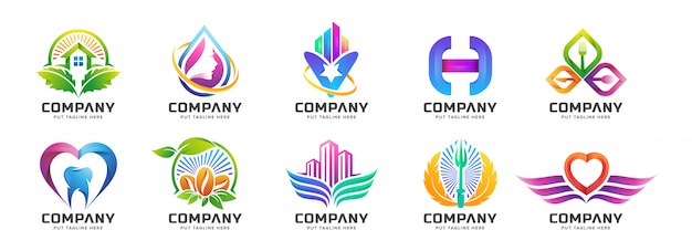 Abstract colorful logo collection