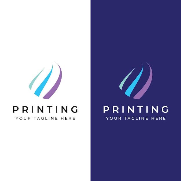 Abstract colorful logo digital printing printing services media technology and the internet With a modern and simple concept