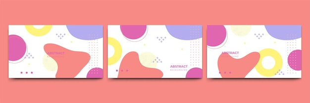 Abstract colorful Memphis flat geometric shapes background Abstract composition with lines square dot triangle circle and wavy flat style Design for poster presentation card cover banner